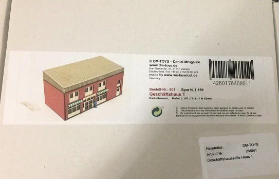 Baukästen: Lasercut Bausatz Spur N "Geschäftshaus" – Neu und originalverpackt aus Boswil von Blflohmi