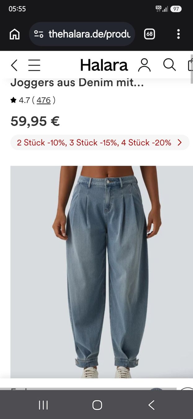 Halara Pantaloni: Halara trend jeans hose neu ballon – Nuovo e nell'imballaggio originale da horn venduto da CherryCrow 1