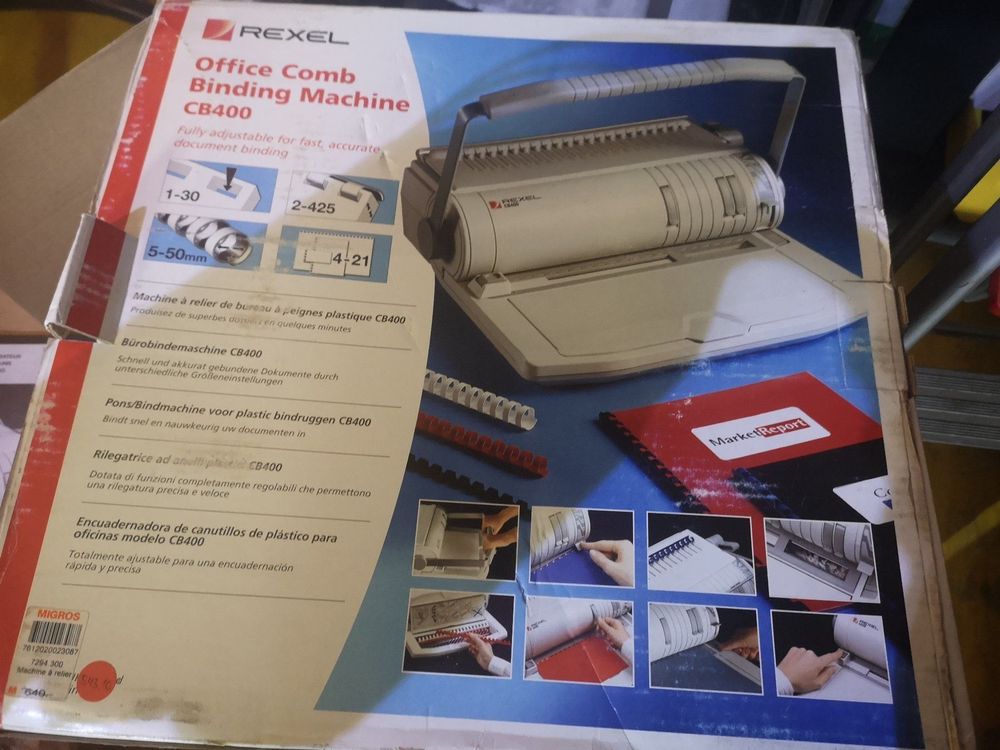 Bindemaschine Bindegerät Rexel CB400 für A4 Manuel Kaufen auf Ricardo
