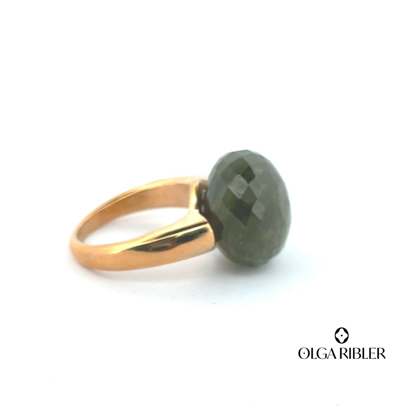 Olga Ribler Anelli: Statement gelbvergoldet, Edelstahl Ring Gr 56, Vesuvianite – Nuovo (secondo la descrizione) da Luzern venduto da Schmuckoutlet 4
