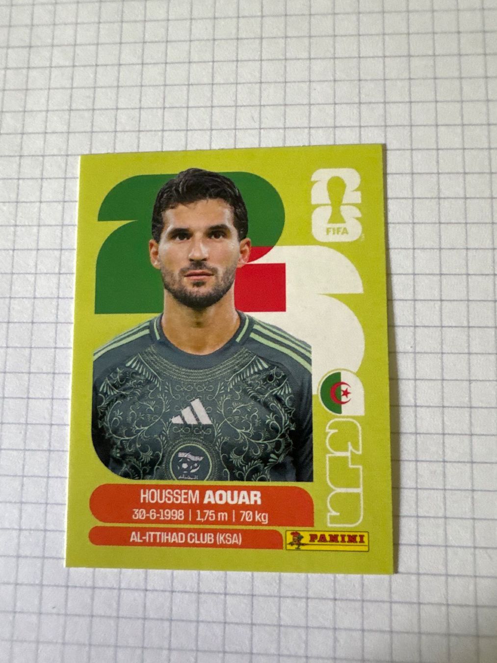 Panini Carte collezionabili: Panini Sticker WM 2026, ALG 9 Houssem Aouar – Nuovo (secondo la descrizione) da Winterthur venduto da mathis-spielsteine