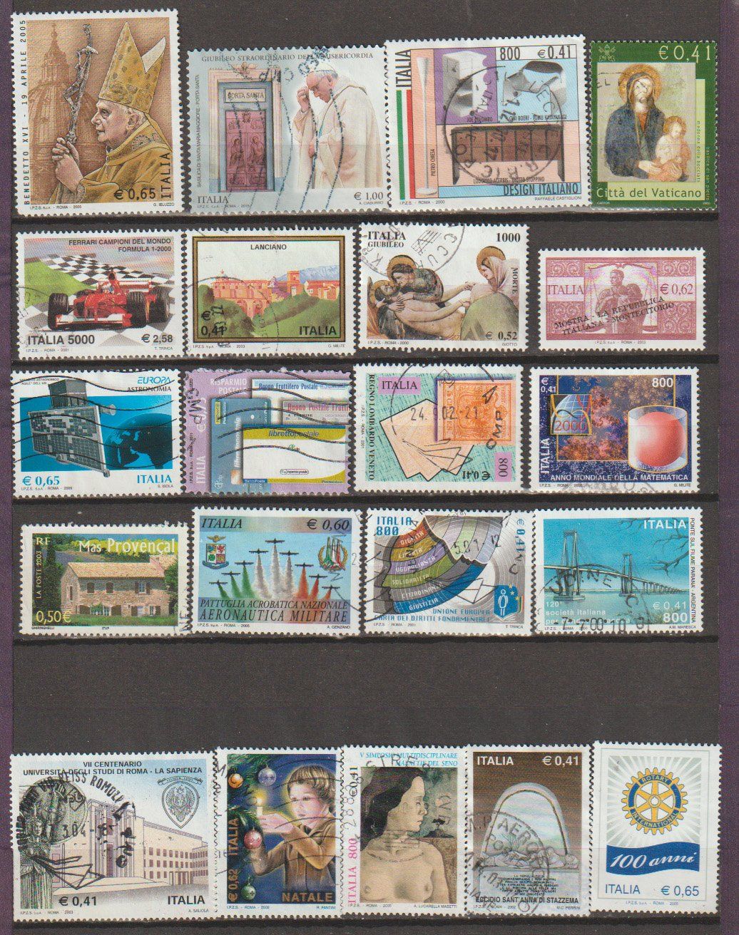 Alle Briefmarken: Italie divers thèmes 2000-2005 – Gebraucht aus Crans-Montana von kira56