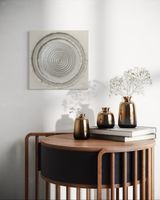 Modernes Wandbild, Kunstobjekt in Silber/Weiss, Neu!