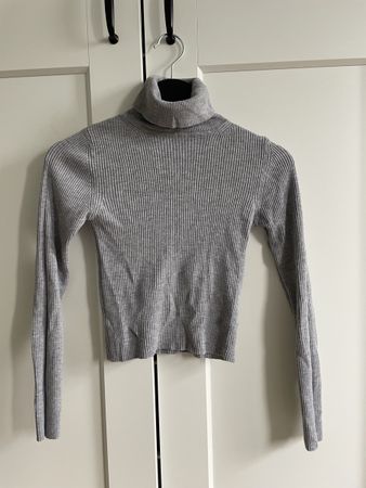 Pull & Bear Rollkragenpullover Grau Gr. S