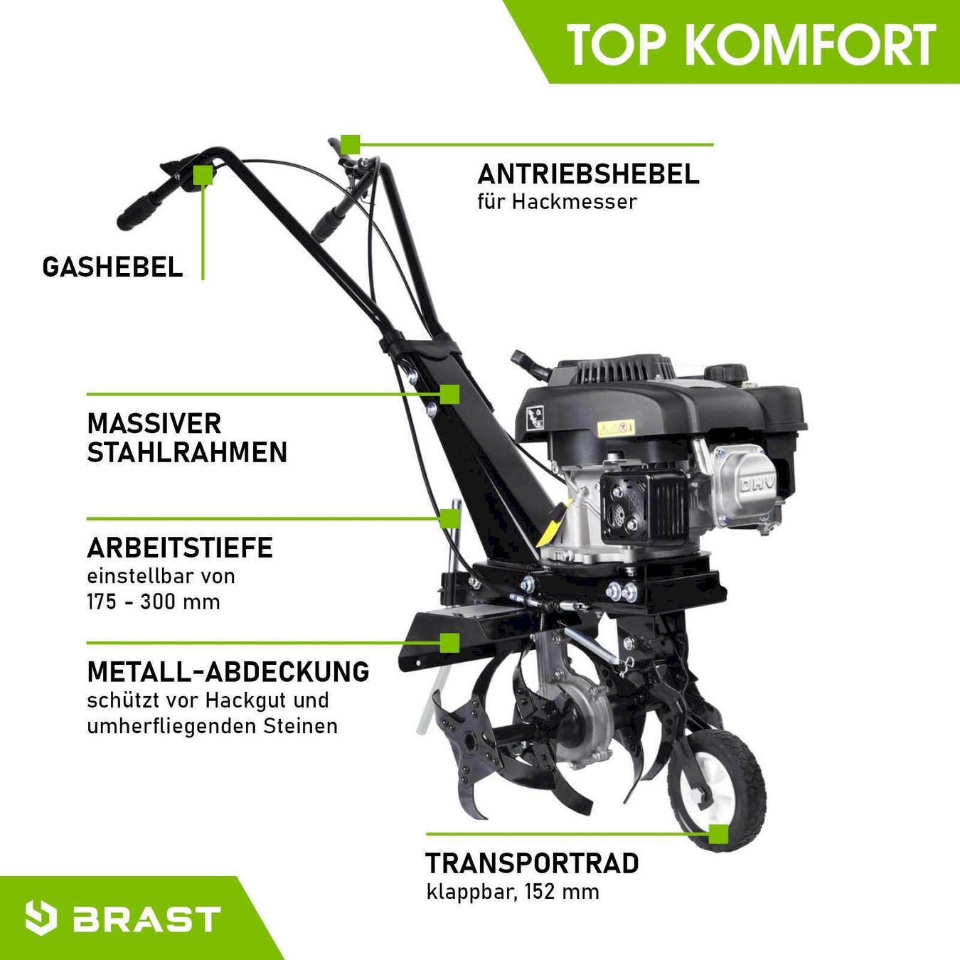 Attrezzi per la lavorazione del suolo: BRAST Benzin Motorhacke AF5500s – Nuovo e nell'imballaggio originale da Bottighofen venduto da zaap 5