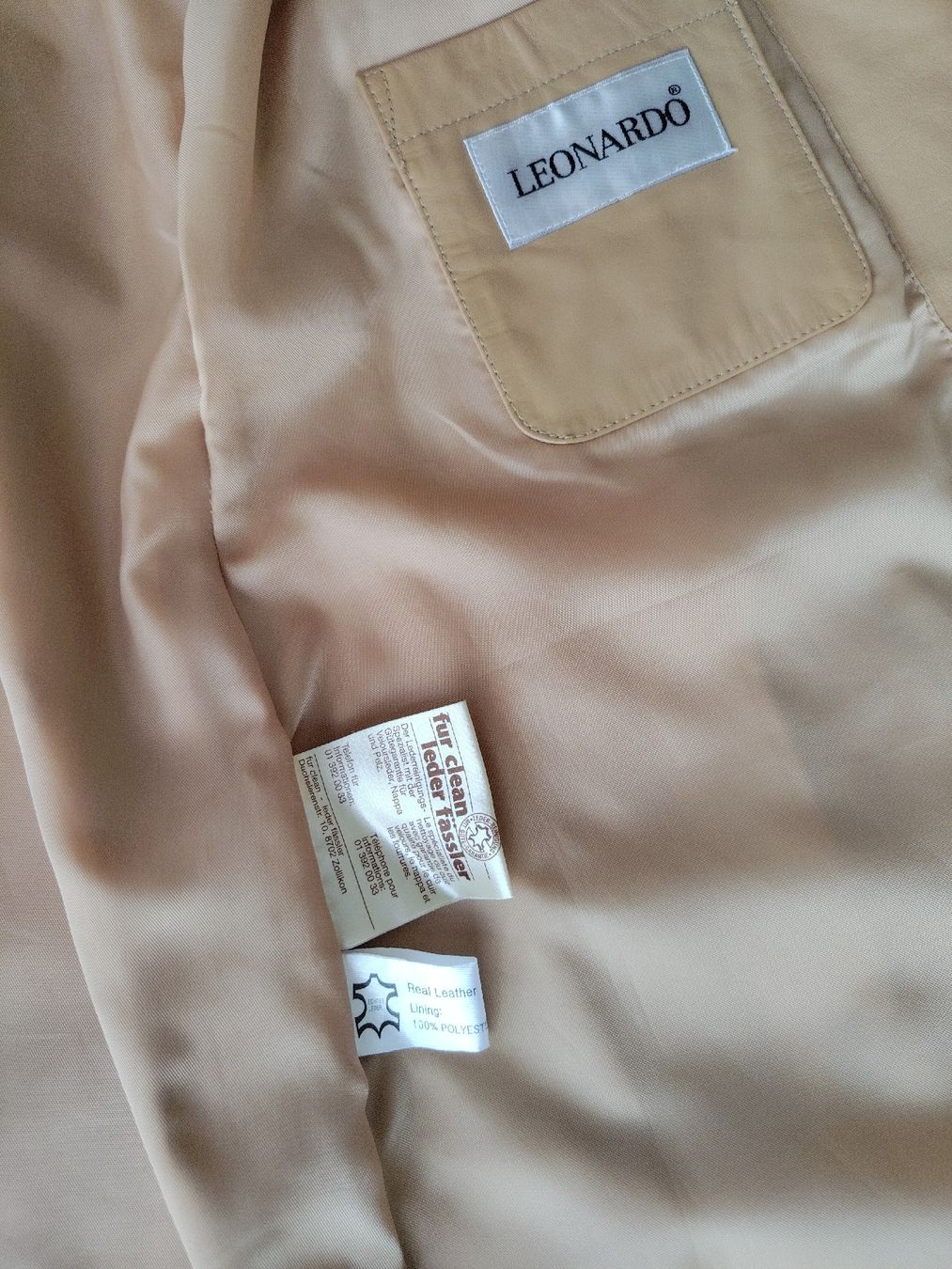 Cappotti: LEONARDO Leder Mantel Beige Size 36 – Usato da Buchrain venduto da QueenyHE51 8