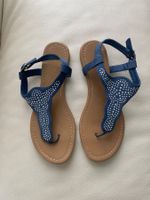 SUMMERTIME - stylische Flip-Flops mit Décor, blau, 38