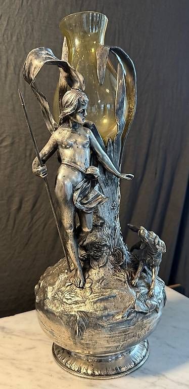 Skulpturen & Statuen: Jugendstil Gefäss,Lampenbasis WMF 1898-1910 versilbert – Gebraucht aus Fahrwangen von Dirk.Gerlach 3