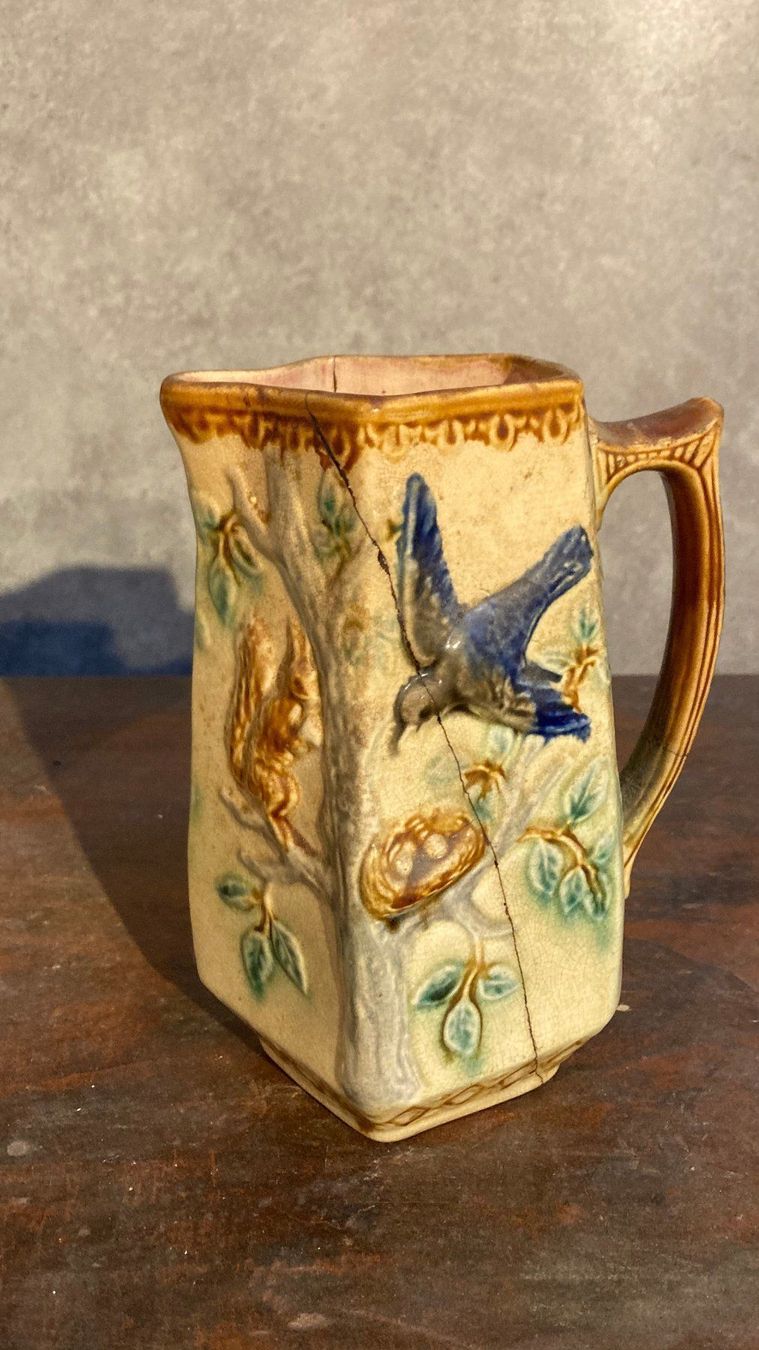 Set di piatti: Ancienne Barbotine alt Topf hirondelles – Usato da St-Cierges venduto da LeRegain 4