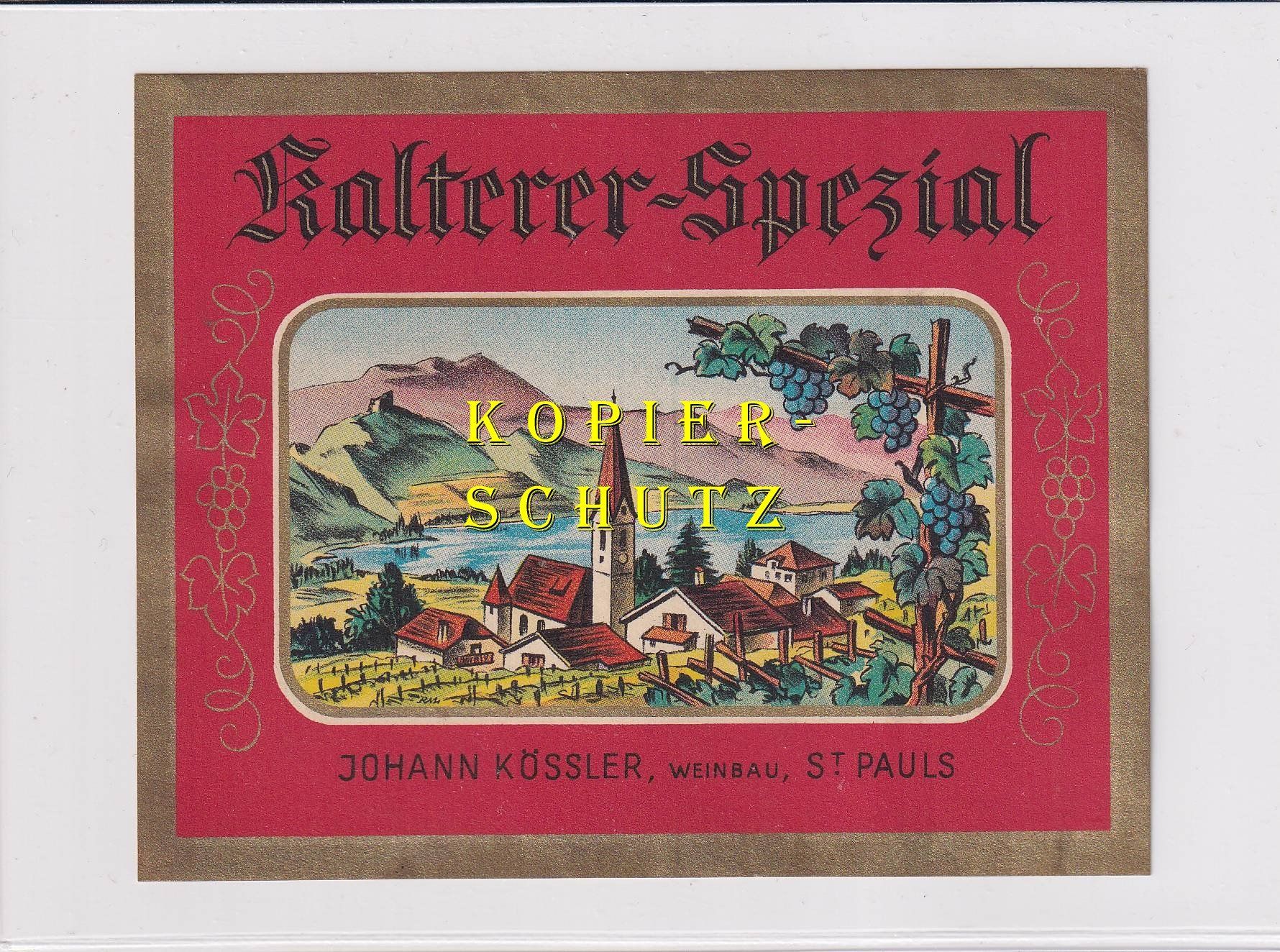 Carta: Etikette - Kalterer-Spezial /bd – Usato da Hombrechtikon venduto da Rudolf07