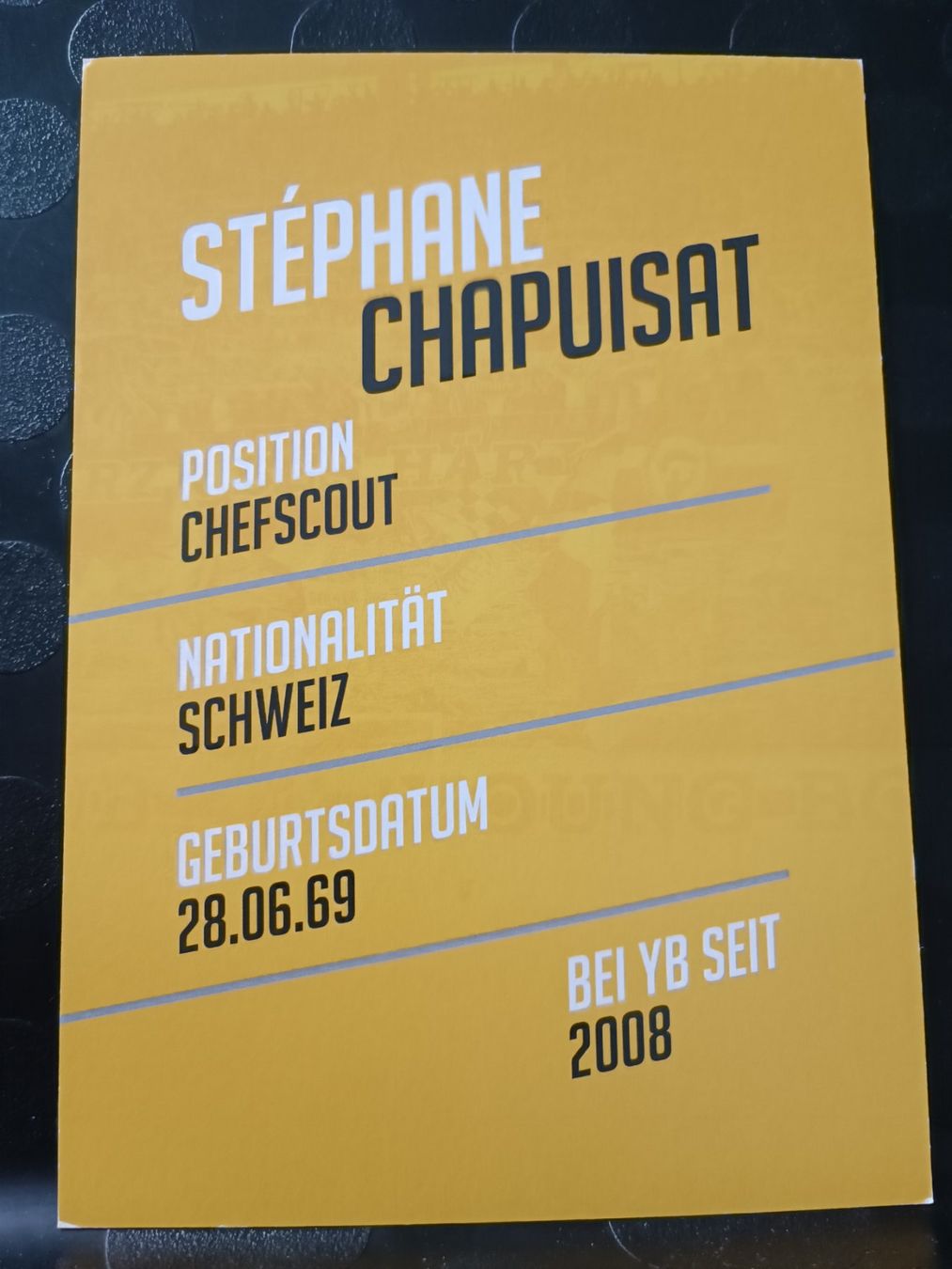 Autografi: Stéphane Chapuisat - YB  - handsigniert – Usato da Menziken venduto da Artographs 1