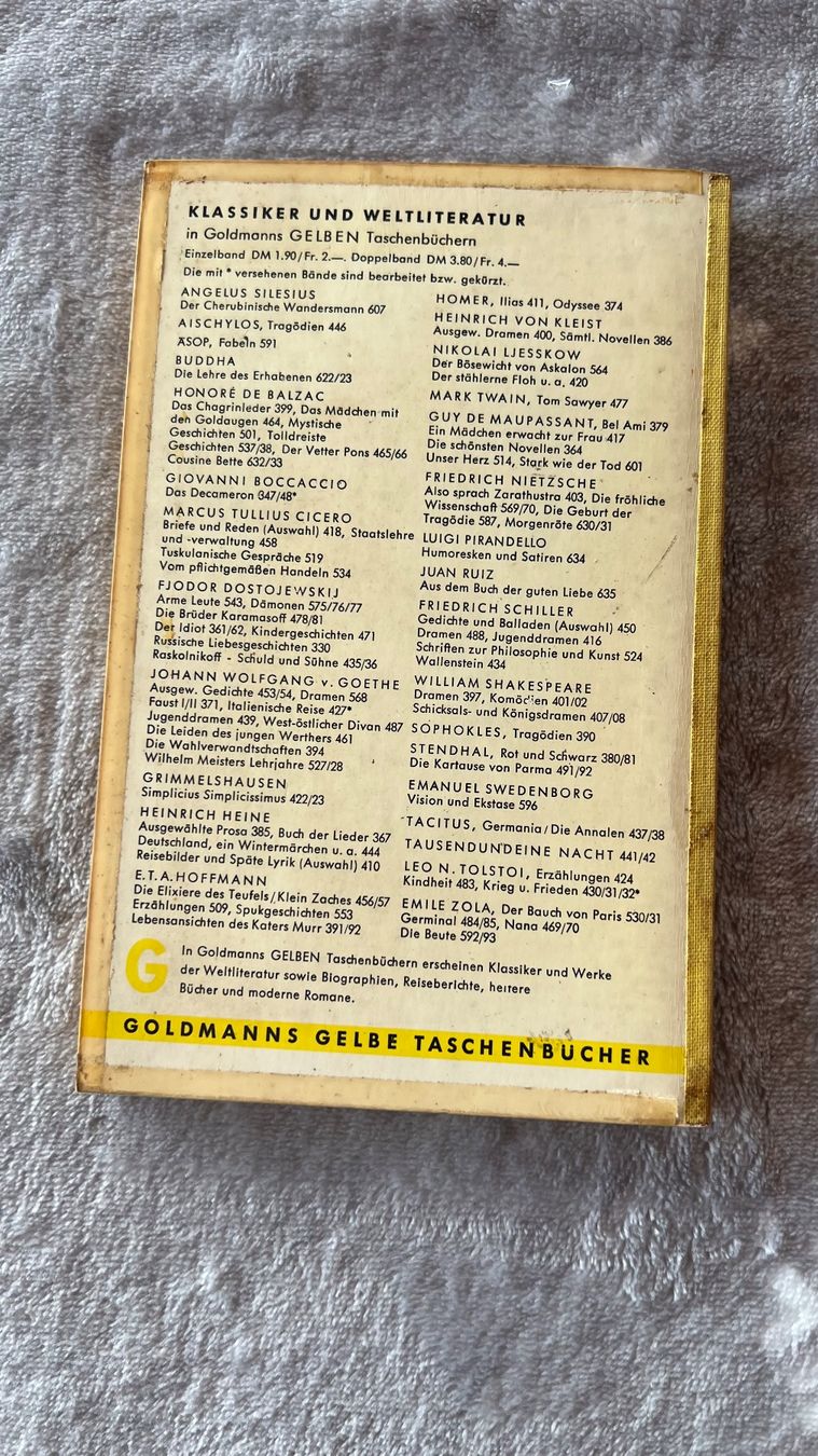 Libri: Calderon: Das Leben ein Traum 1960 – Usato da Schübelbach venduto da Dolly990_2 1