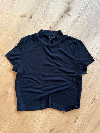 Monki Feinripp Turtleneck Top schwarz L