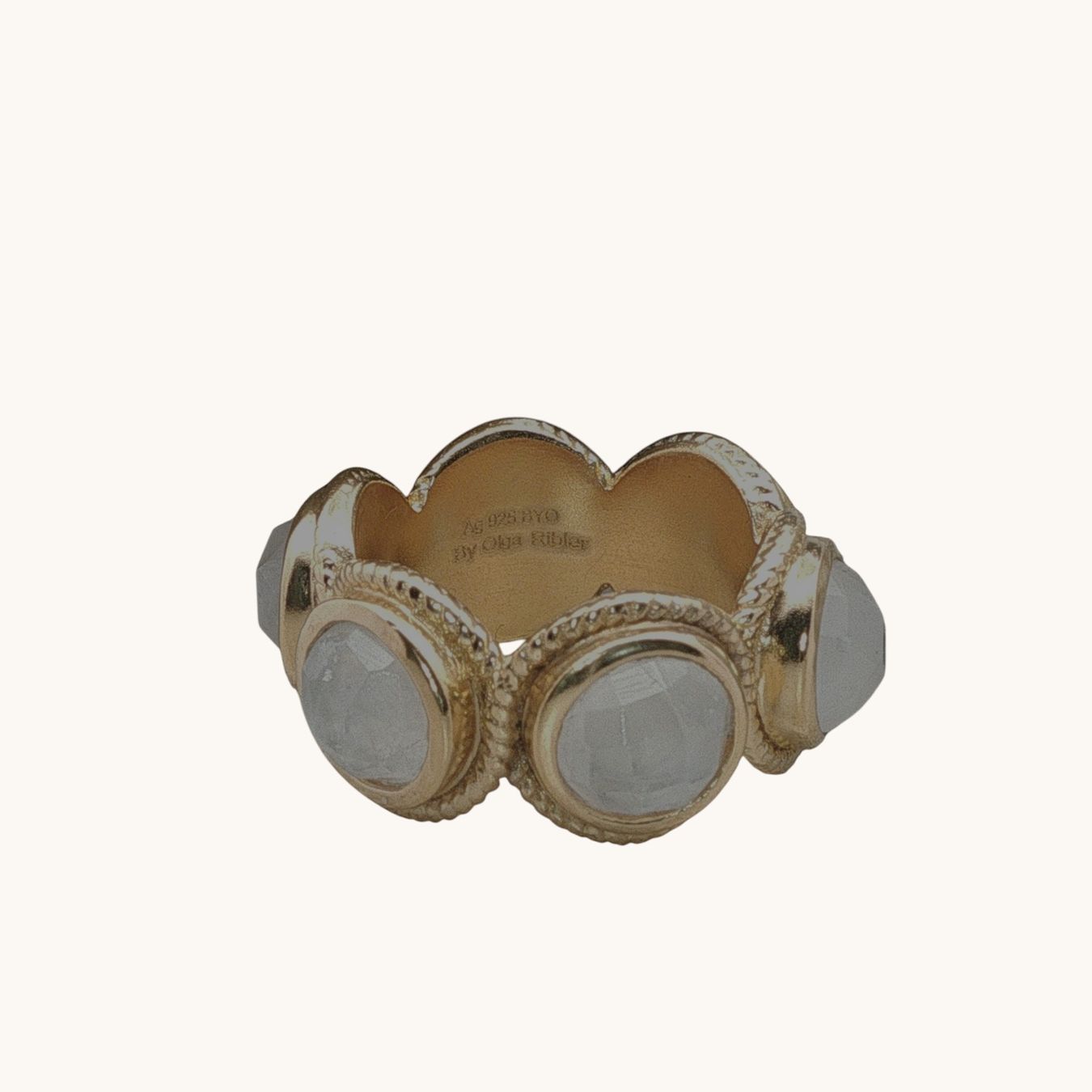 Olga Ribler Ringe: Silberring vergoldet mit Mondstein, Gr. 60 – Neu (gemäss Beschreibung) aus Luzern von MonikaS03 3