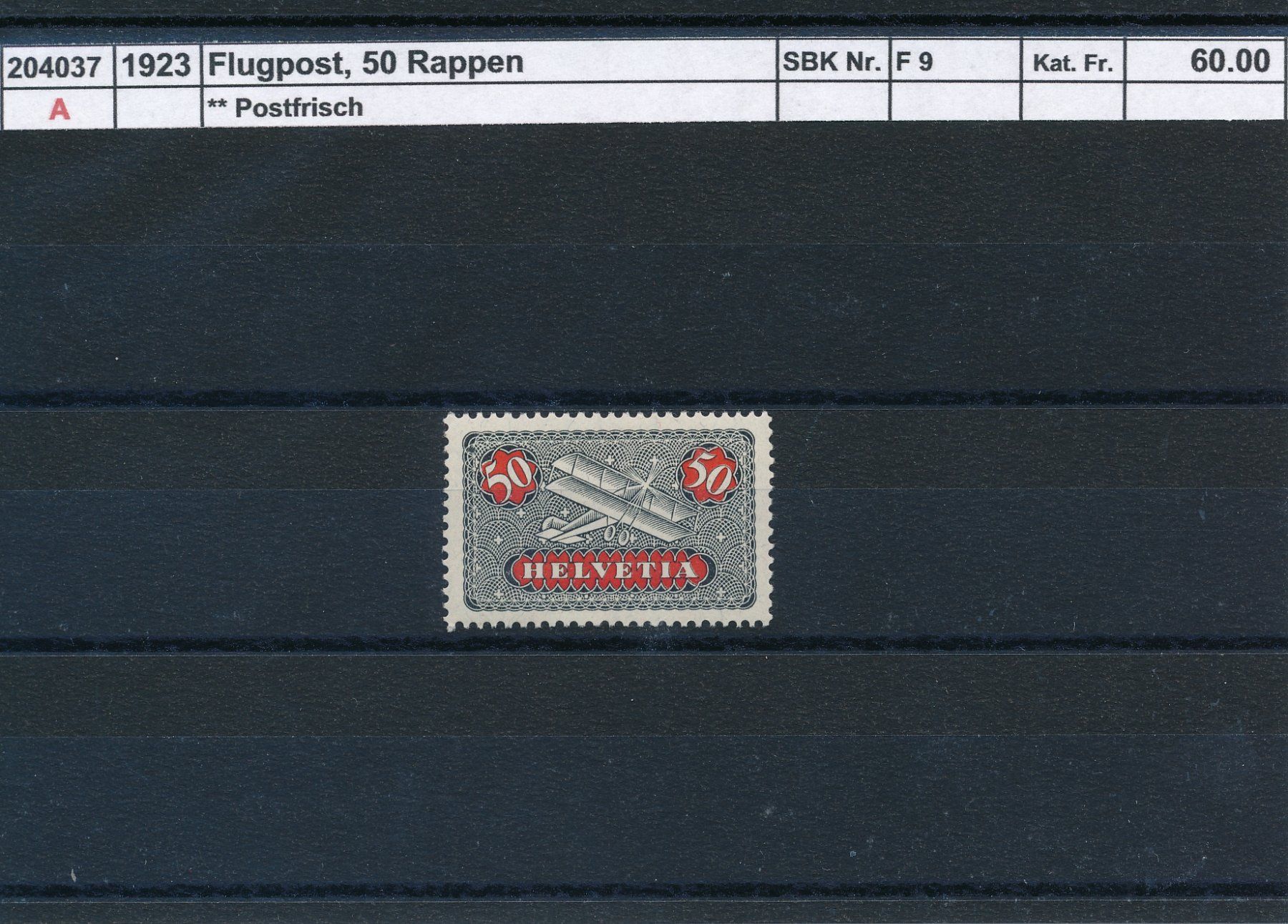 Tutti i francobolli: 1923 Flugpost - 50 Rp., ** postfrisch – Nuovo (secondo la descrizione) da Winterthur venduto da Zupogeru
