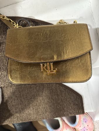 Goldene Ralph Lauren Tasche Adair mit Kette - Neuwertig!