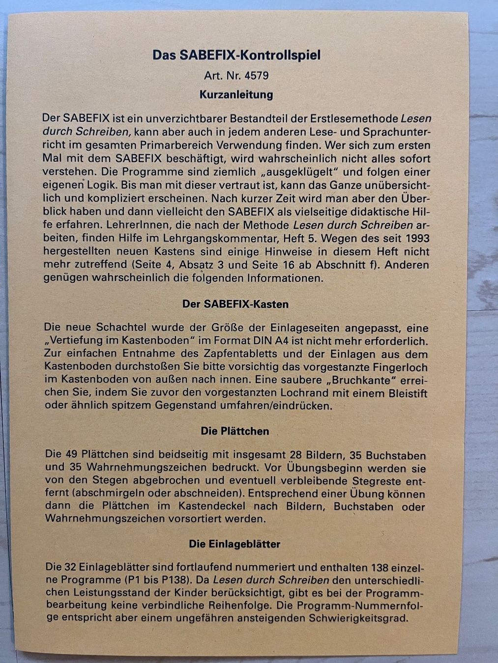 Jeux: Sabefix Lern-Kontrollspiel – Neuf (Voir description) à Zürich par Gurkis 1