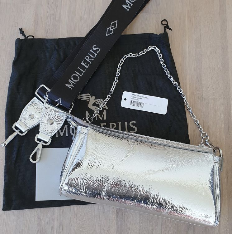 Maison Mollerus Tasche 'ANDEER' Silber Limitiert neu ab (Neu