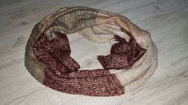 Schöner Strickschal, beige/braun/gold, Winter neuwertig 