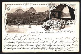 Litho Brunnen, Teilansicht, Axenstrasse