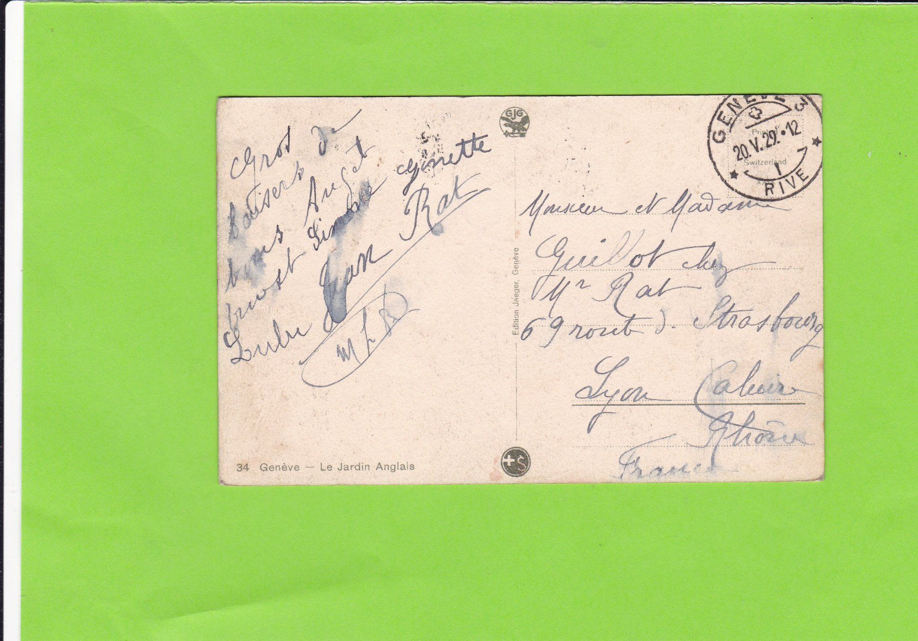 Cartoline postali: Genève-Le Jardin Anglais – Usato da St. Peterzell venduto da neckertal 1
