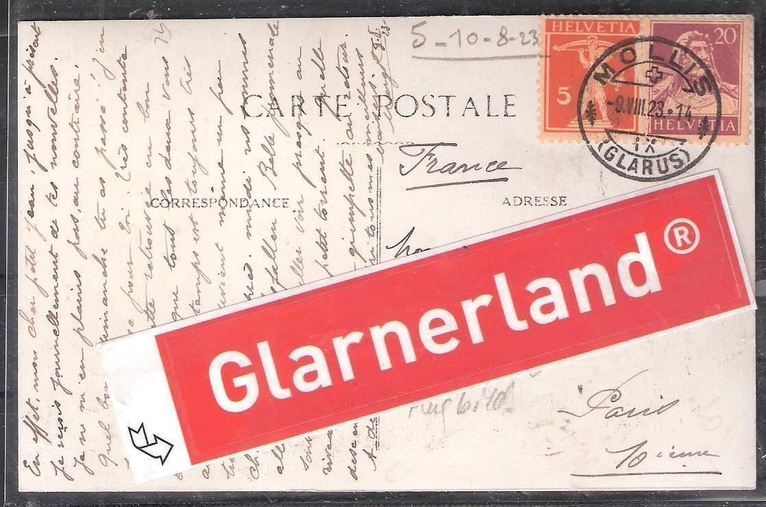 Cartoline postali: 9.8.23 Flugbild Dorf Obstalden o/Walensee – Usato da Zürich venduto da Hagliweg 1
