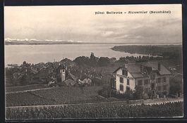 AK Auvernier, Hotel Bellevue, 1927
