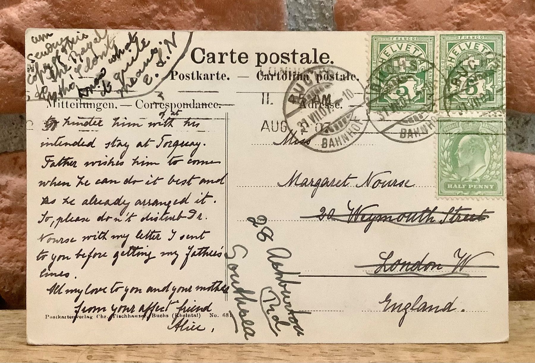 Ansichtskarten: 1907 - BUCHS - Das Schloss Werdenberg – Gebraucht aus Root von ENGLAND-TREASURES 2