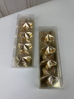 8x Goldene Weihnachtssterne Kerzen, neu