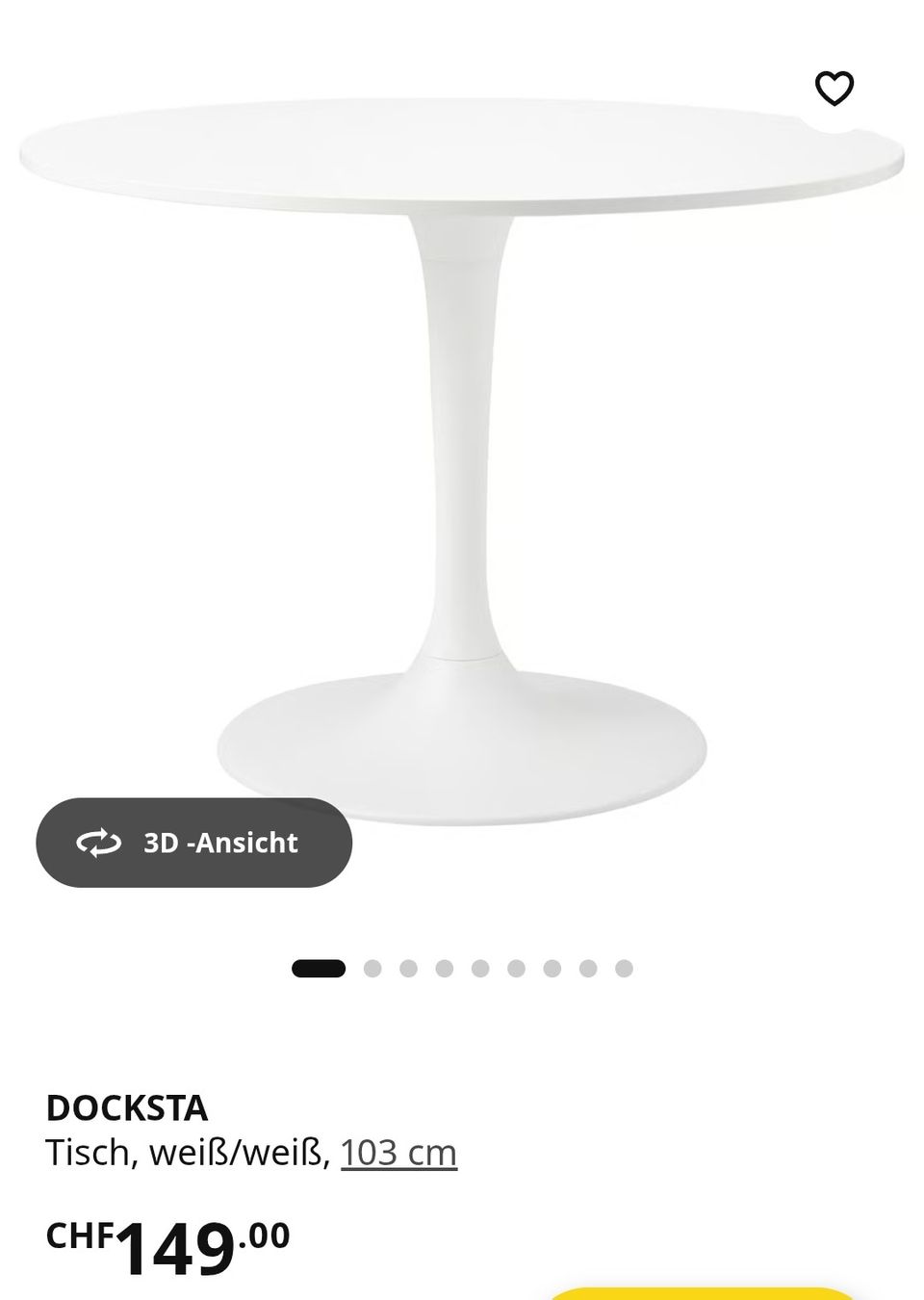 Ikea Tavoli: Runder Tisch DOCKSTA weiss, 103 cm, IKEA – Usato da Luzern venduto da angii.meier 4