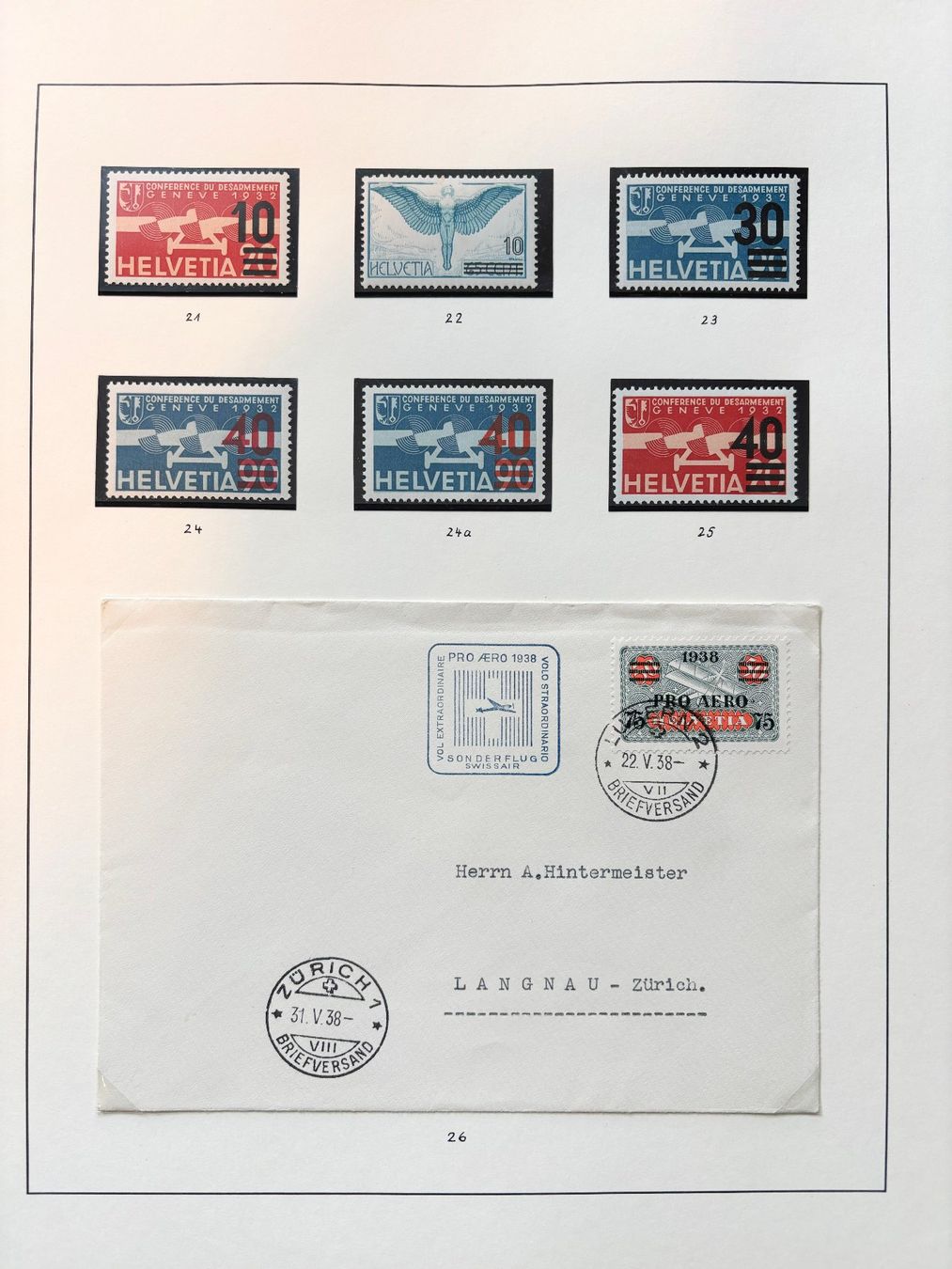 Tutti i francobolli: 1919-72 Flugpost Sammlung komplett postfrisch **, Kat.3670.- – Nuovo (secondo la descrizione) da Nuglar venduto da Stamp88 3