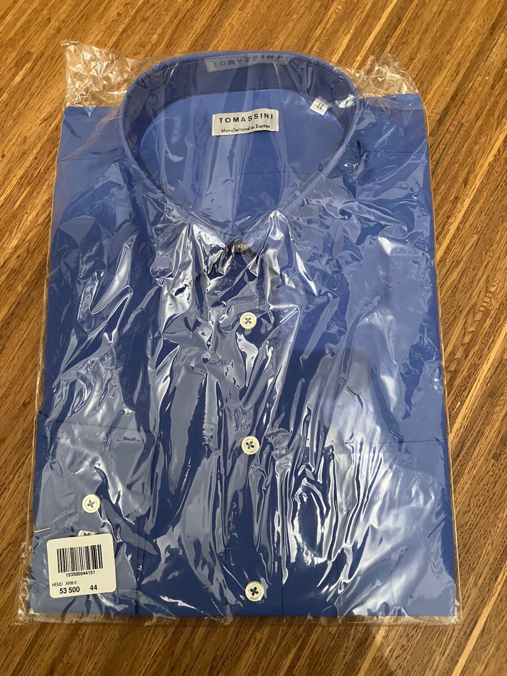 Camicie: Neues Tomassini Hemd, Gr. 44, blau – Nuovo e nell'imballaggio originale da Ruggell venduto da VegasGirl