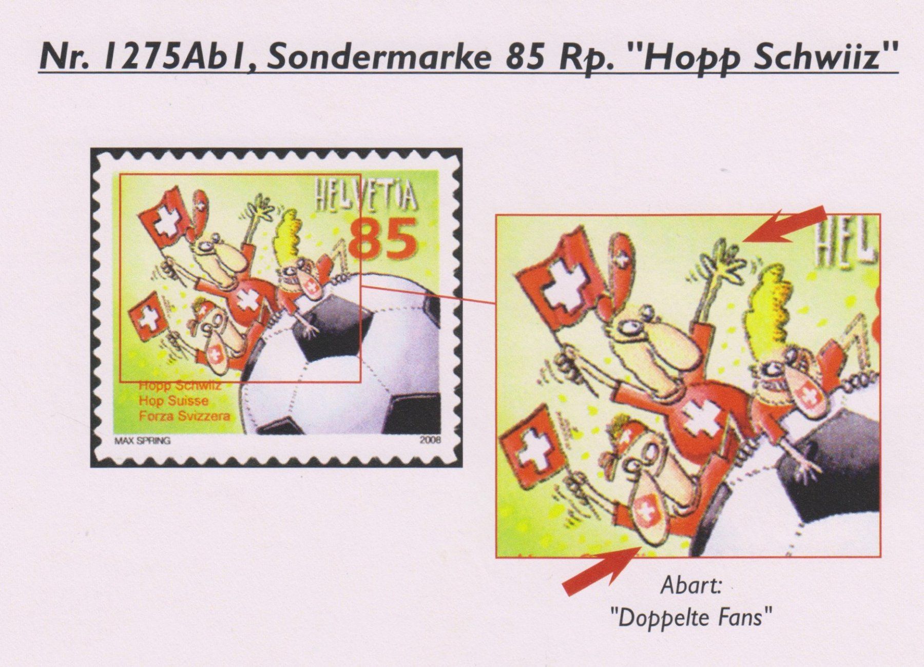 Tutti i francobolli: 2008 Abart BAb "Doppelte Fans" Passenverschiebung Postfrisch – Nuovo (secondo la descrizione) da Adliswil venduto da Aenti