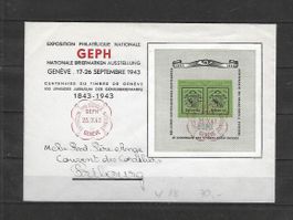 Block 1943 auf Brief W18 Kat: CHF 70.-