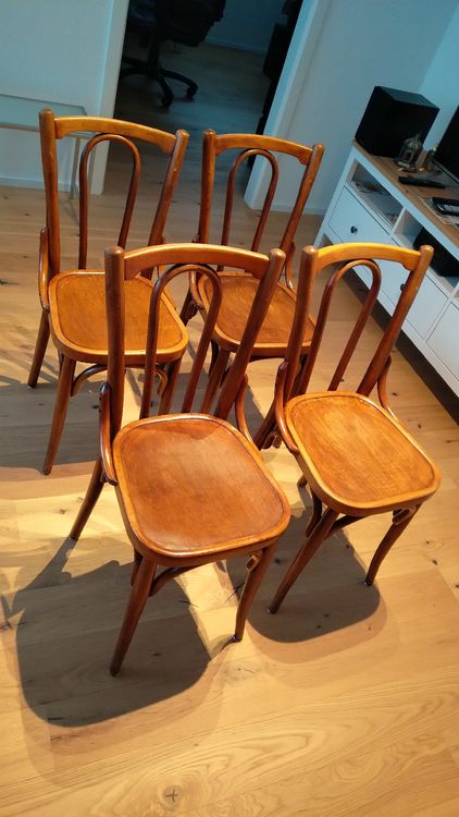 Chaises Vintage En Bois Blanc - Hauteur 87 Cm - Pour Salle à Manger Ou Bureau - Occasion Bon État