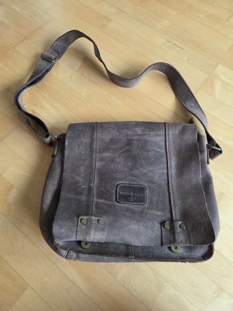 Tasche zum Umhängen, braun, echt Leder