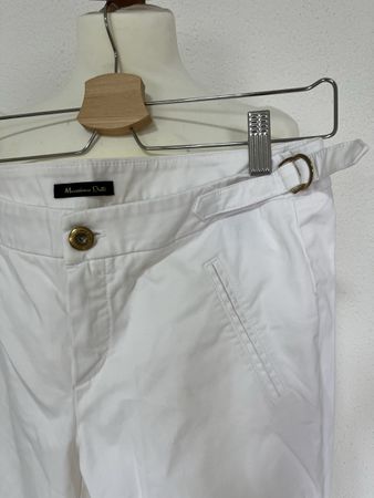 Massimo Dutti Damen Chino Hose Weiss Gr. 38 Casual Fit