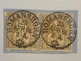 1868 Sitzende Helvetia, Stempel ROMANSHORN