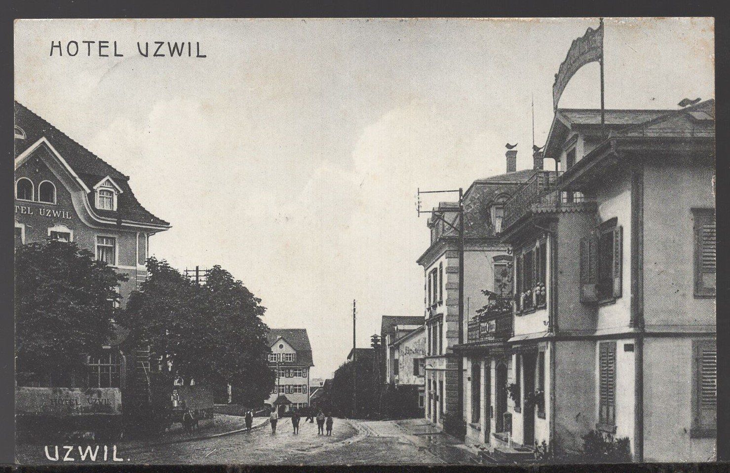 Ansichtskarten: Uzwil  Hotel Uzwil belebt  1920 – Gebraucht aus Aarau von kufi44