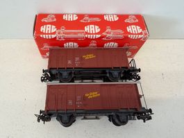 2er Set gedeckte Güterwagen HAG 300 + 305