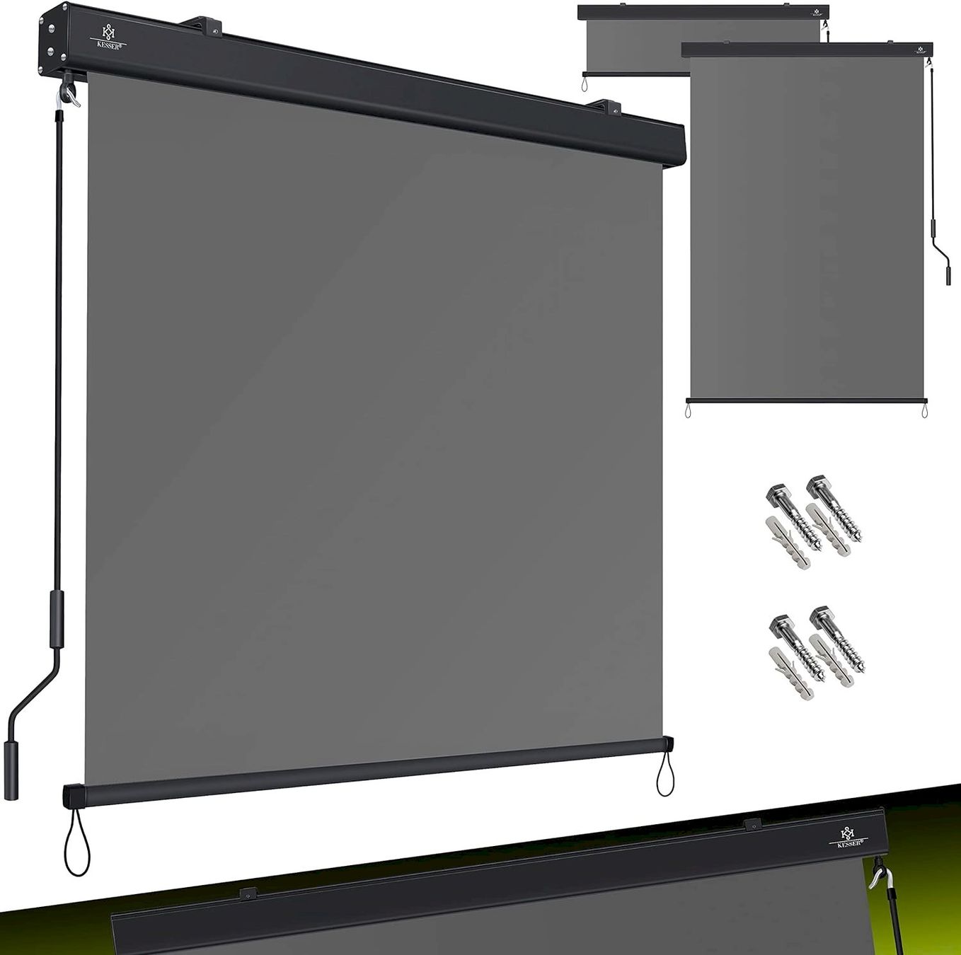 Markisen: Aussen-Senkrechtmarkise 160x250 grau – Neu und originalverpackt aus Bottighofen von zaap