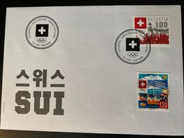 Olympische Winterspiele 2026 + 2018 Ausgabetag Stempel