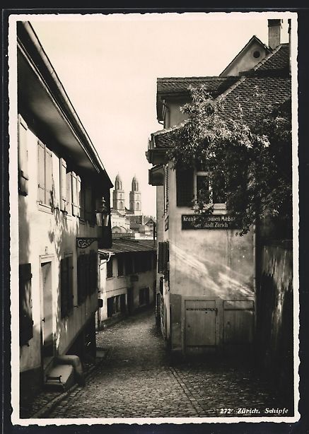Cartoline postali: AK Zürich, Partie mit Schipfe – Usato da Berlin venduto da bartko-reher