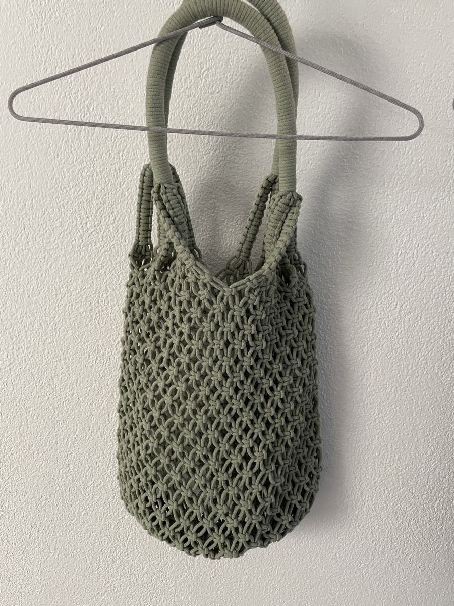 Borse da donna: Coole Häkelhandtasche salbeigrün – Usato da Menziken venduto da FS-Creativity
