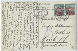 1924 Karte mit Portomarken Nr. 39, Katalogpreis Fr 240