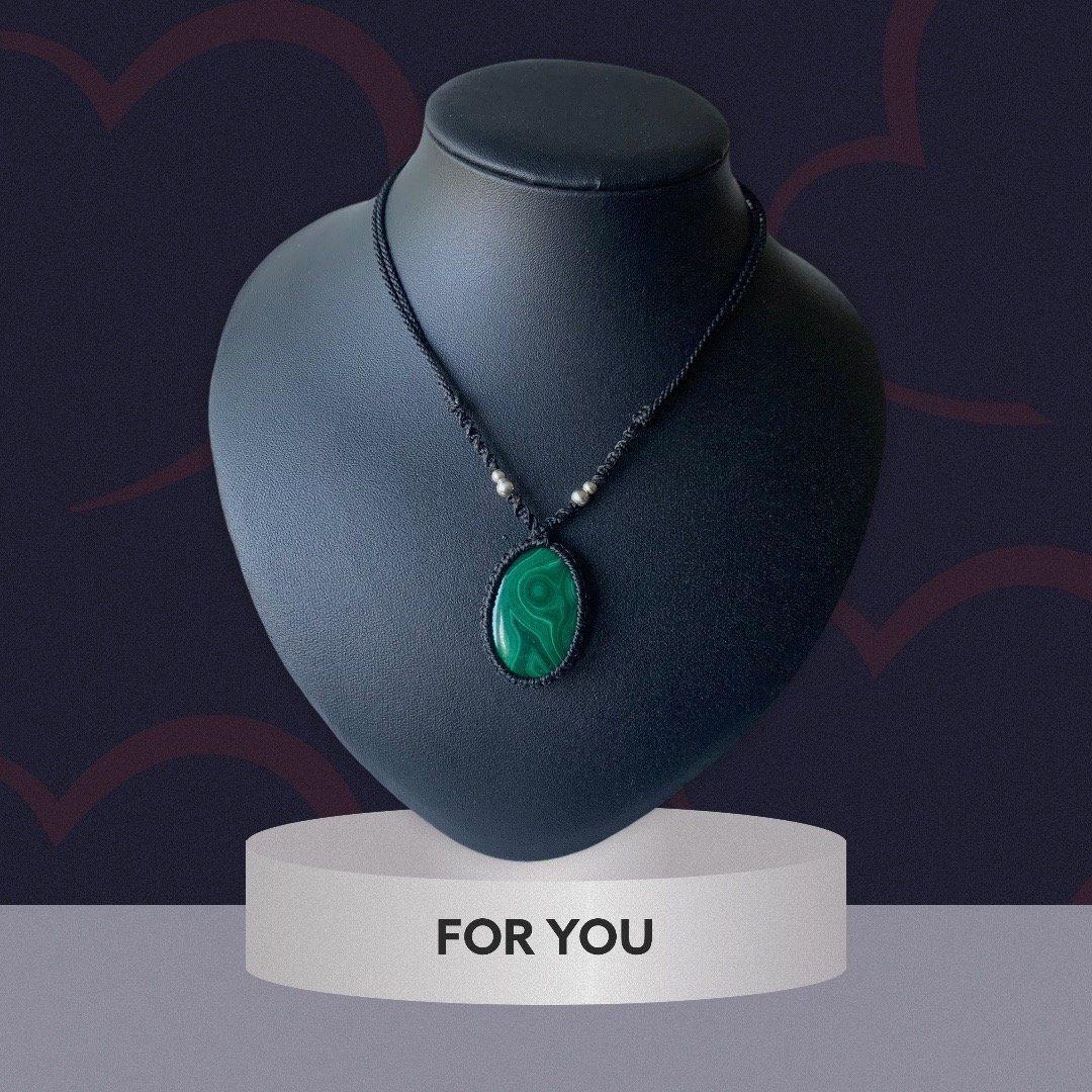 Catenine: MALACHIT CABOCHON EDELSTEIN KETTE – Nuovo e nell'imballaggio originale da Zürich venduto da MEVAS-Schmuck