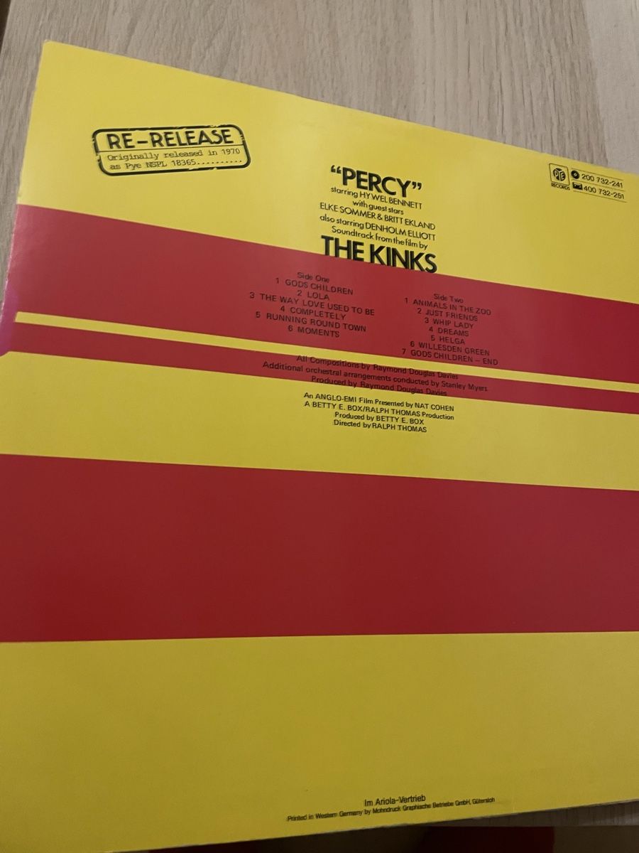 Dischi in vinile: Percy by the Kinks – Usato da Hombrechtikon venduto da baersandro 1