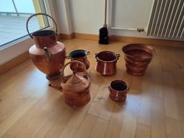 Kupfergefässe Set 6-teilig antik gebraucht dekorativ
