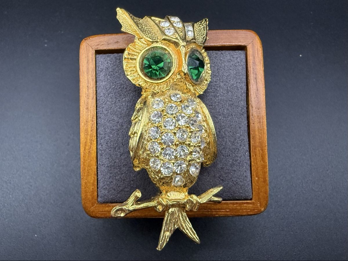 Spille & Fermagli: Vintage Brosche Eule Strass – Usato da Lamone venduto da LaCantinaMagica