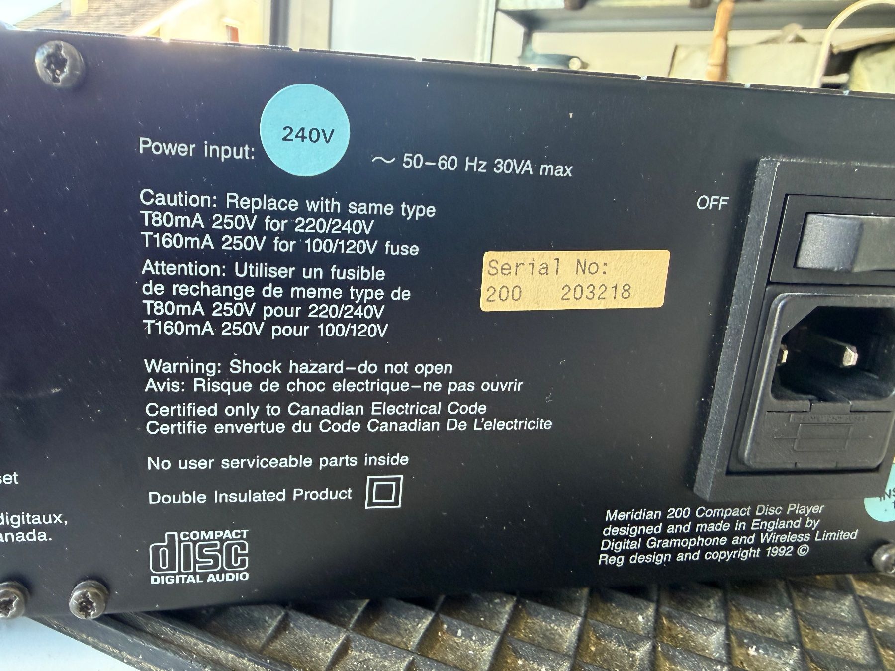Lettore multimediale & Streamer: Meridian 200 CD Player (Transport only) – Usato da Stäfa venduto da Dowser 2